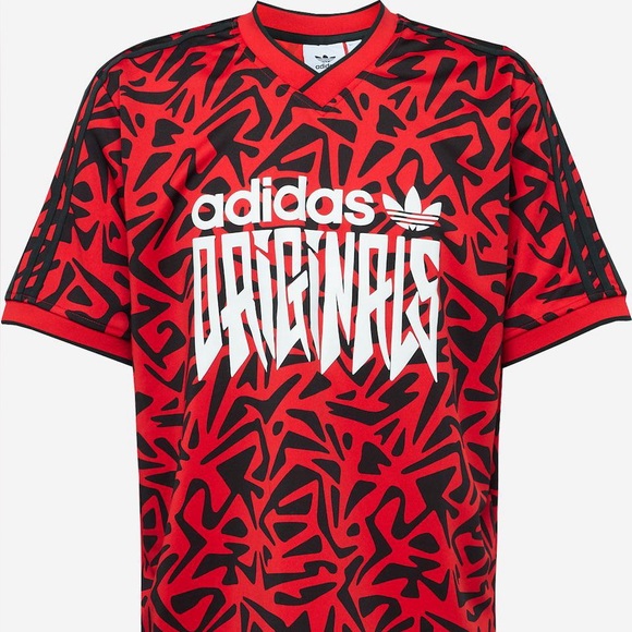 Adidas Originals Allover Print Jersey - Red - Picture 7 of 7